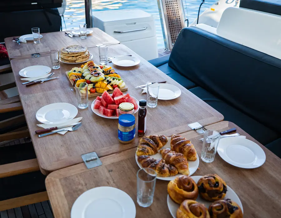 Lunch table on board